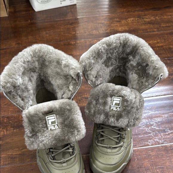 Fila Winter Boots w/Shearling Lining-Olive Green Women’s Size 5.5 3HM00558-300 - Picture 4 of 11